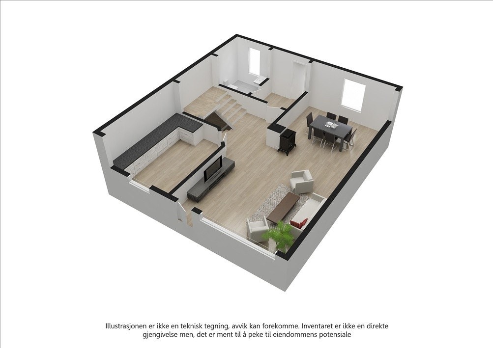 Plantegning 1 etg. Galleribilde