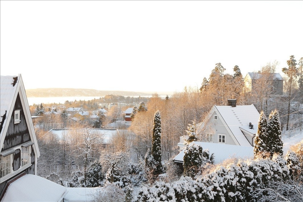 Flott sjøutsikt fra terrasse Galleribilde
