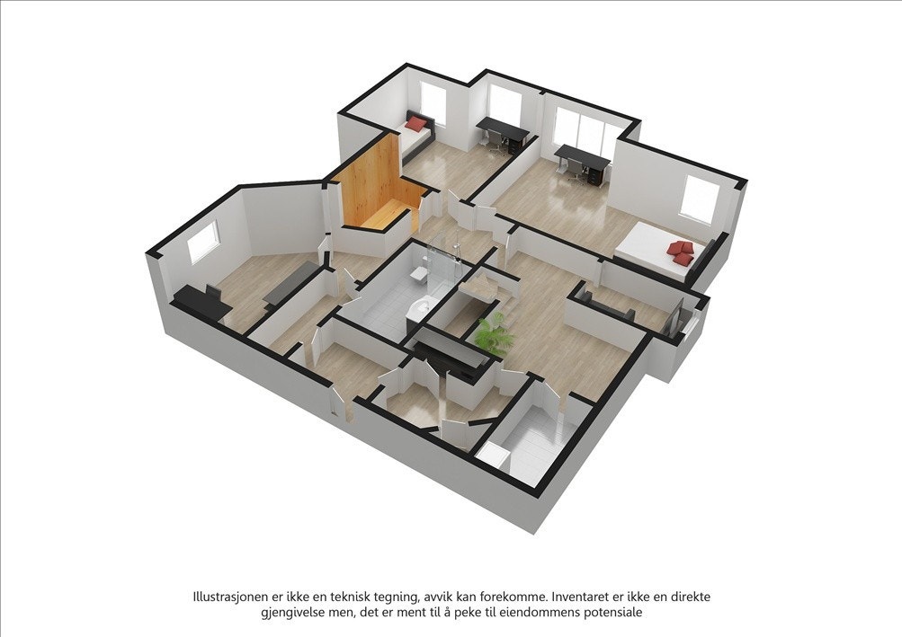 Plantegning 1. etasje Galleribilde