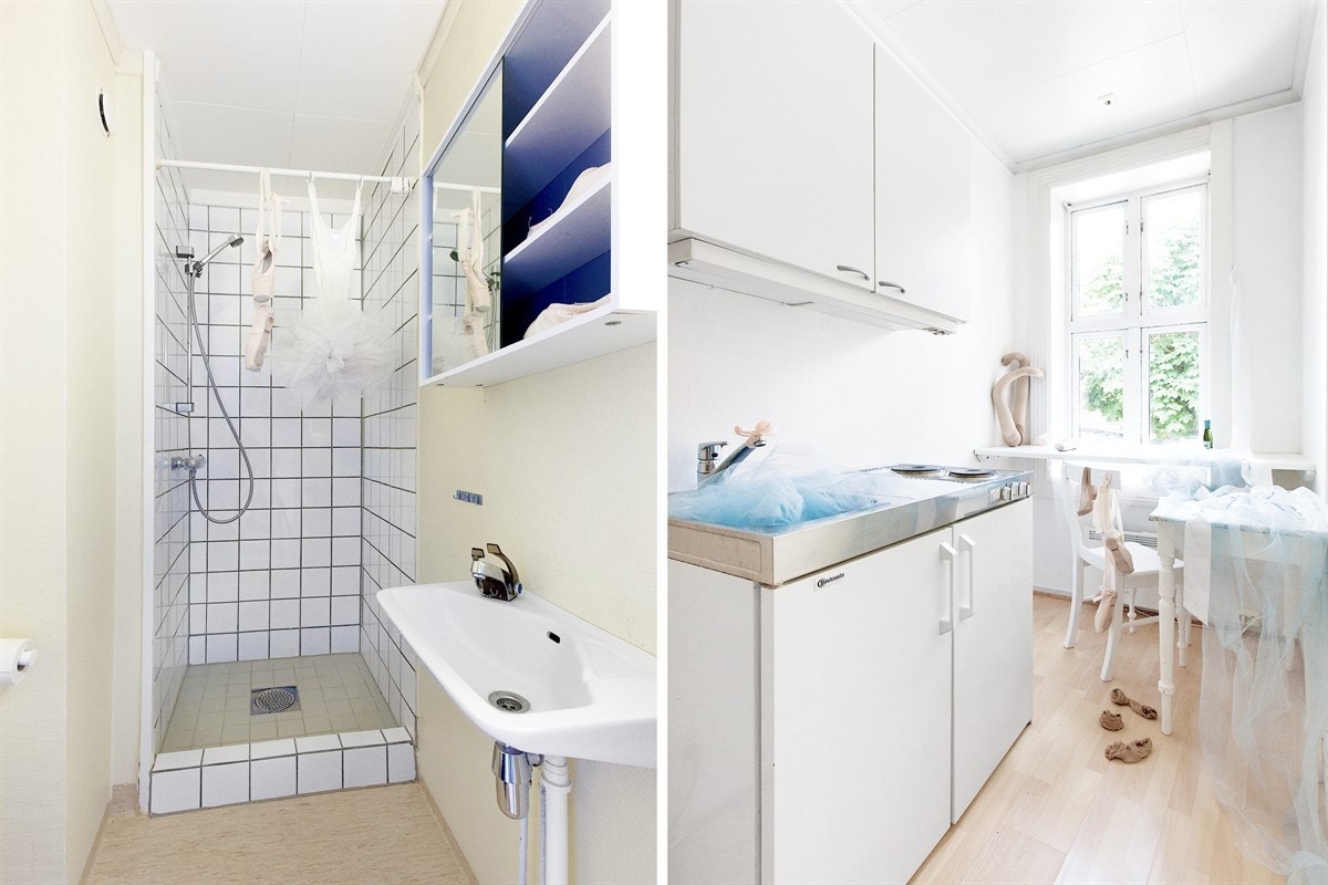 Enkel baderomsinnredning, simpel og effektivt kjøkkenløsning. Galleribilde