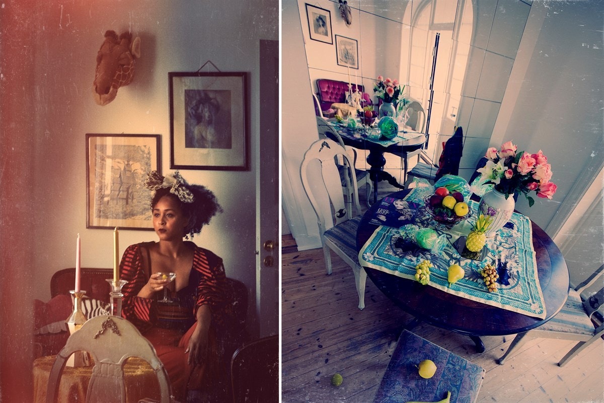 Rom for sittegruppe og spisebord i stuen. Galleribilde