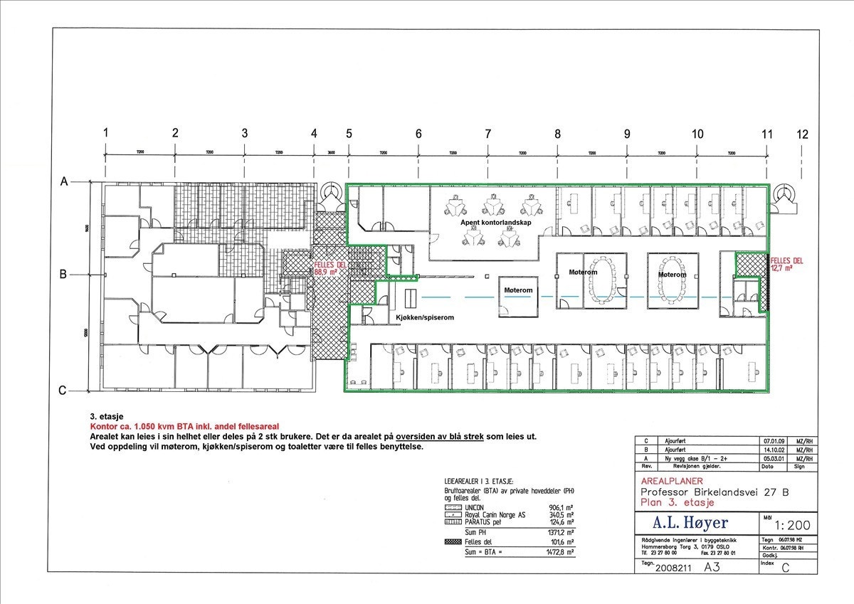 Planskisse 3 etasje Galleribilde