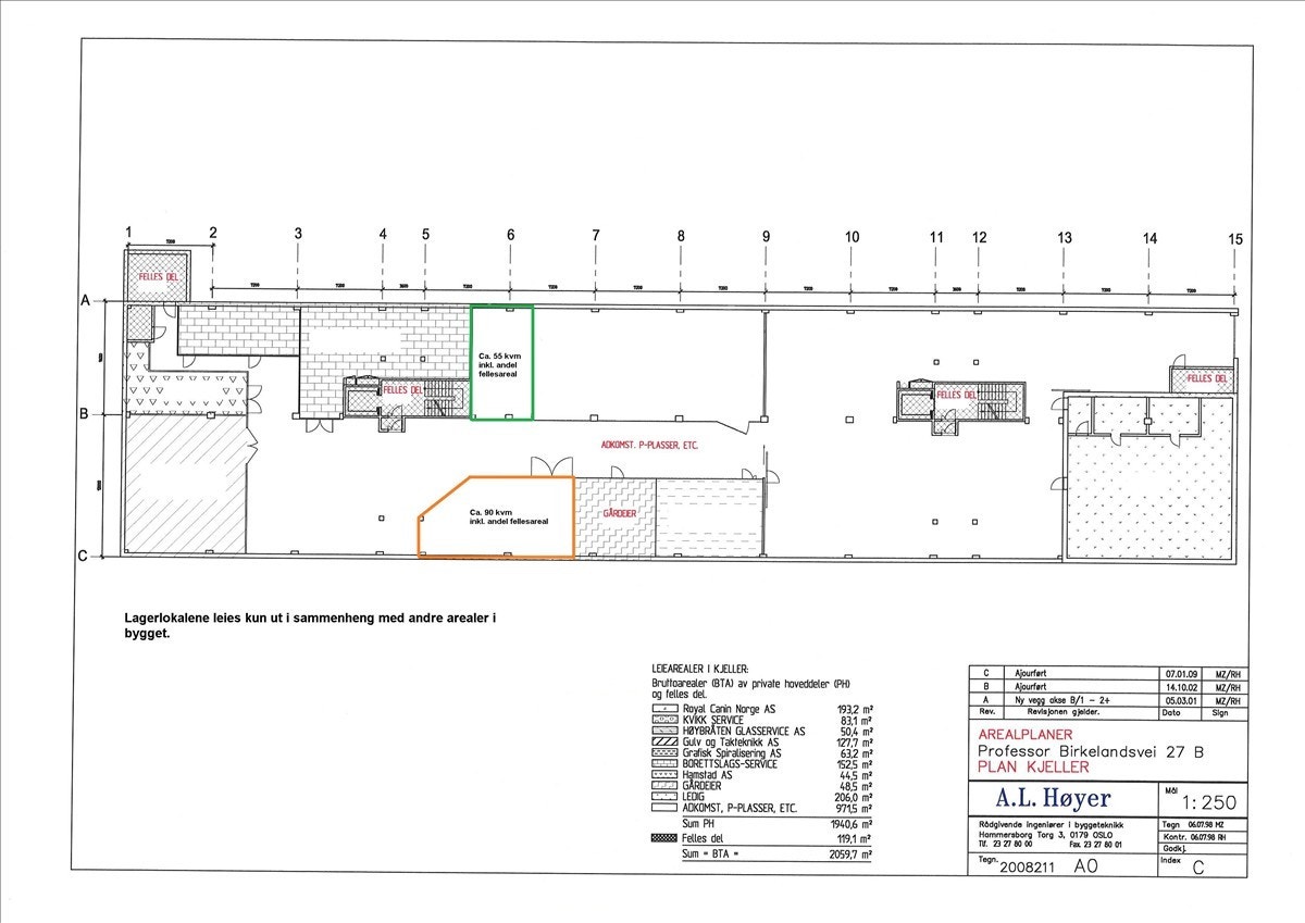 Planskisse kjeller Galleribilde