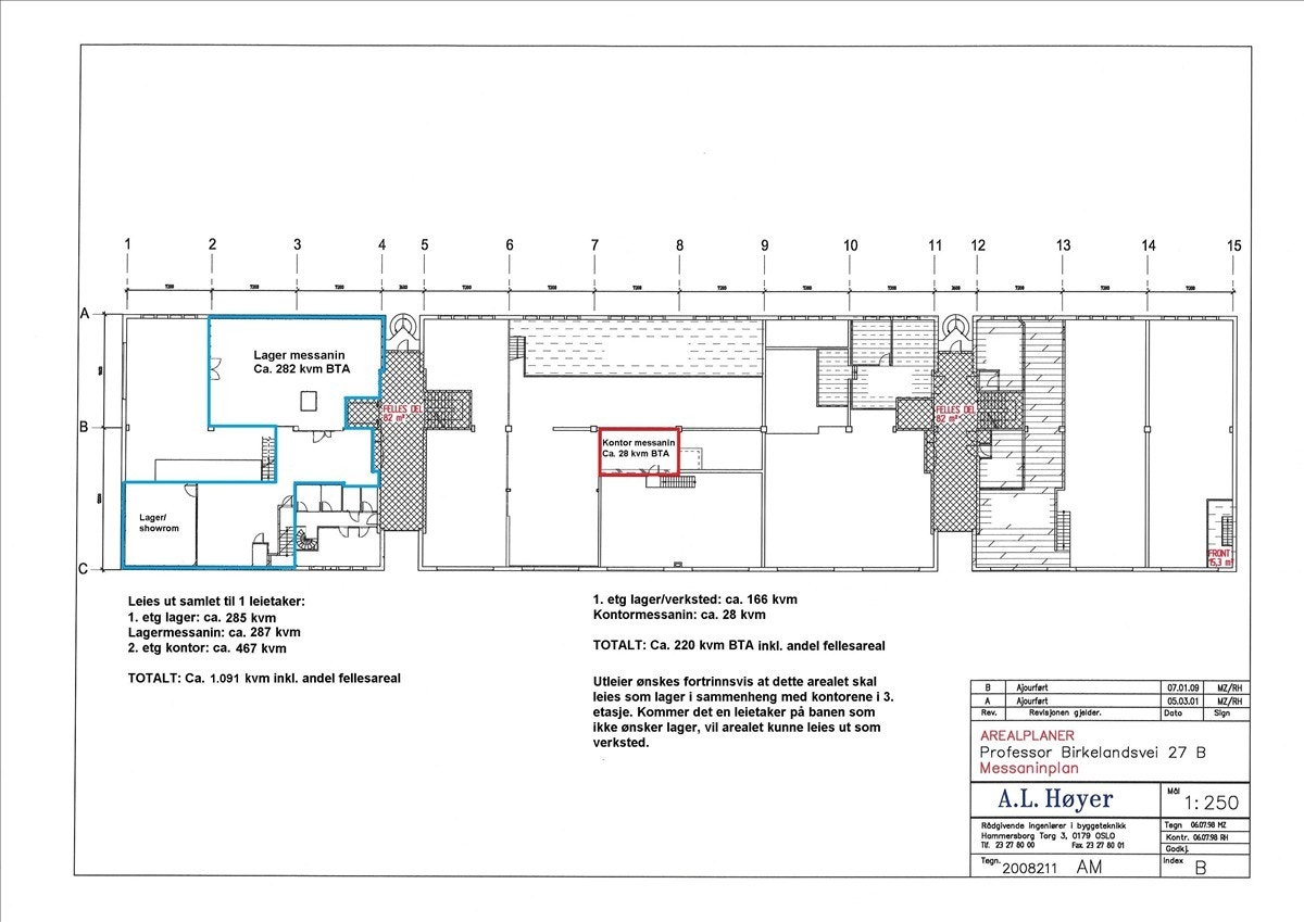 Planskisse messanin Galleribilde