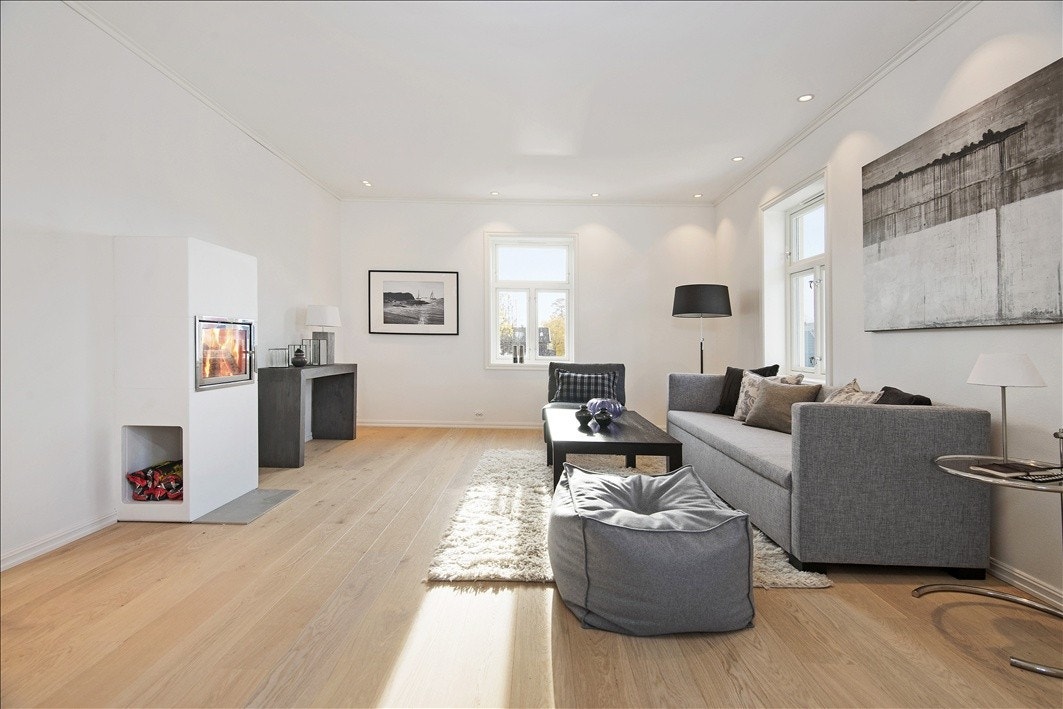 Stue med peisovn Galleribilde