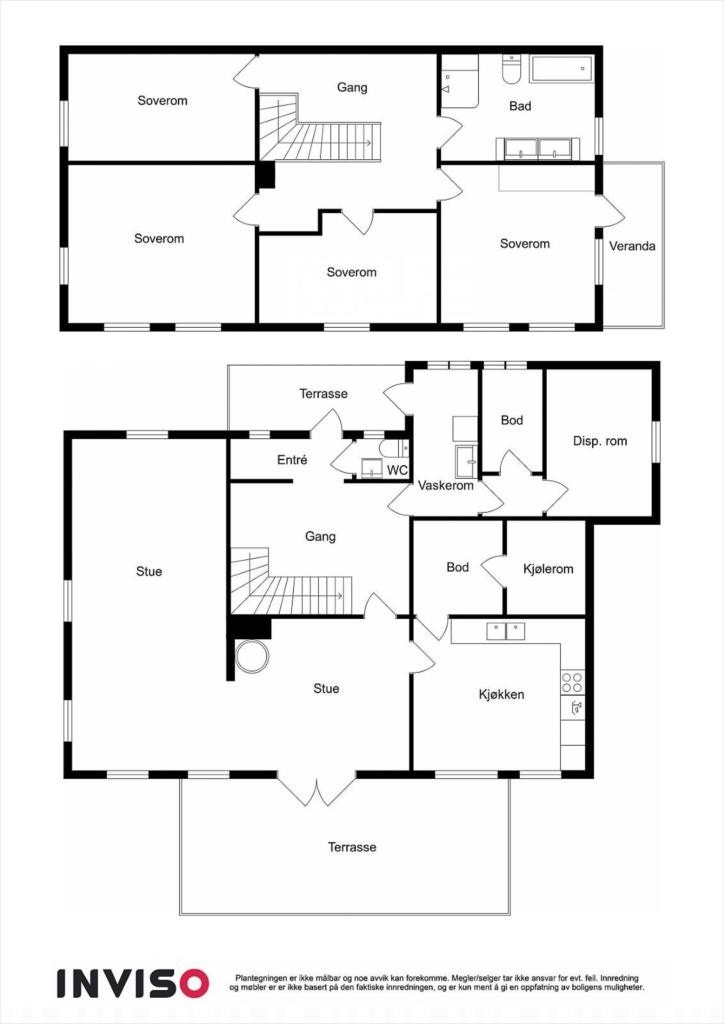Plantegning 1 og 2 etg Galleribilde