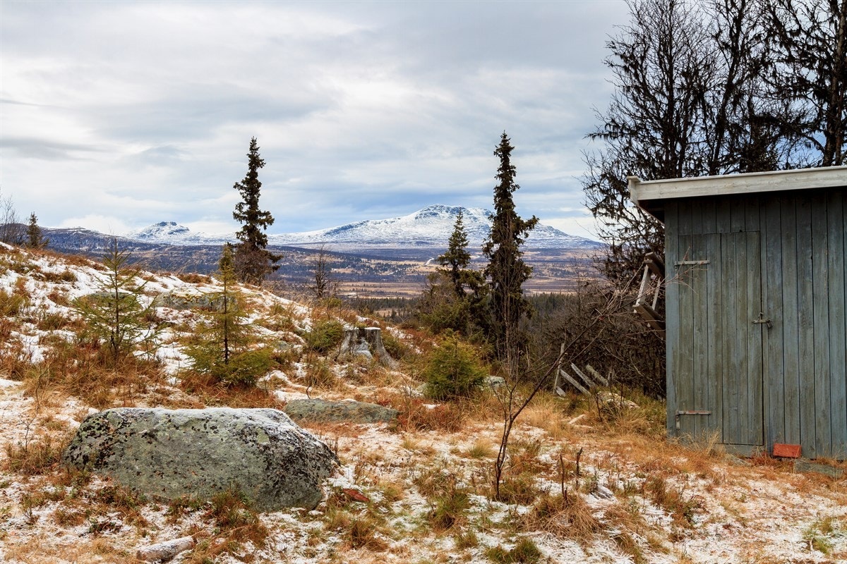 Flott utsikt til Skaget (1685 moh) fra eiendommen Galleribilde