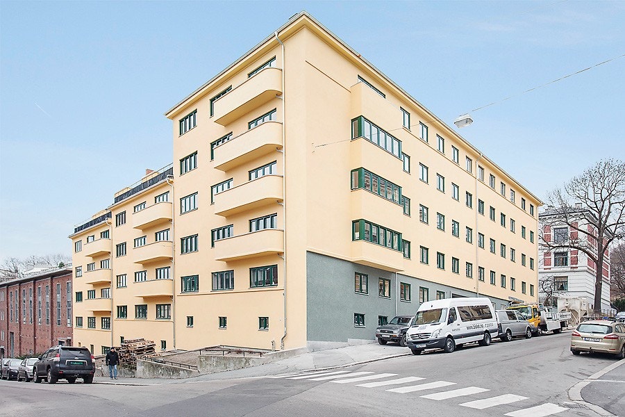 Fasade Brandts gate og Fougstads gate (nyoppusset fasade desmber 2013) Galleribilde