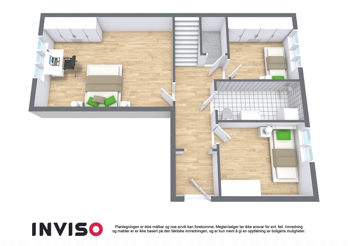 3D planskisse av tredje etasje. Galleribilde