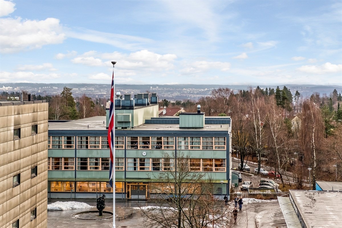 Flott utsikt over byen fra kjøkkenet. Galleribilde