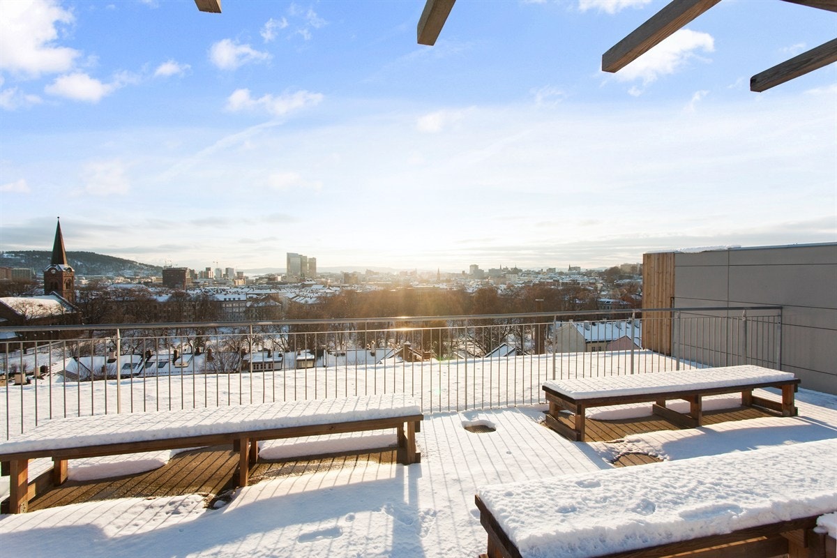 Takterrasse om vinteren Galleribilde
