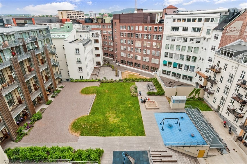 Fellesarealene fra takterrassen sommer, 2012. Galleribilde