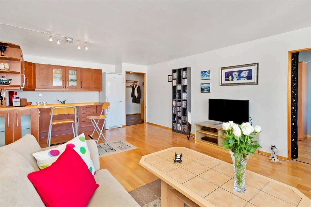 Stue/kjøkken med praktisk planløsning Galleribilde