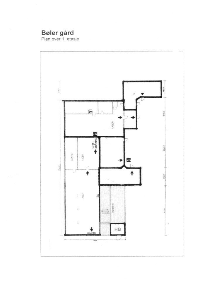 Første etasje har en blanding av kontorer og lager Galleribilde