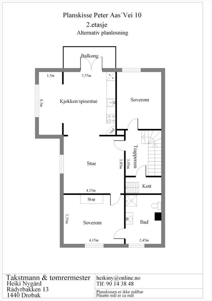 Alternativ planløsning 2 etg Galleribilde