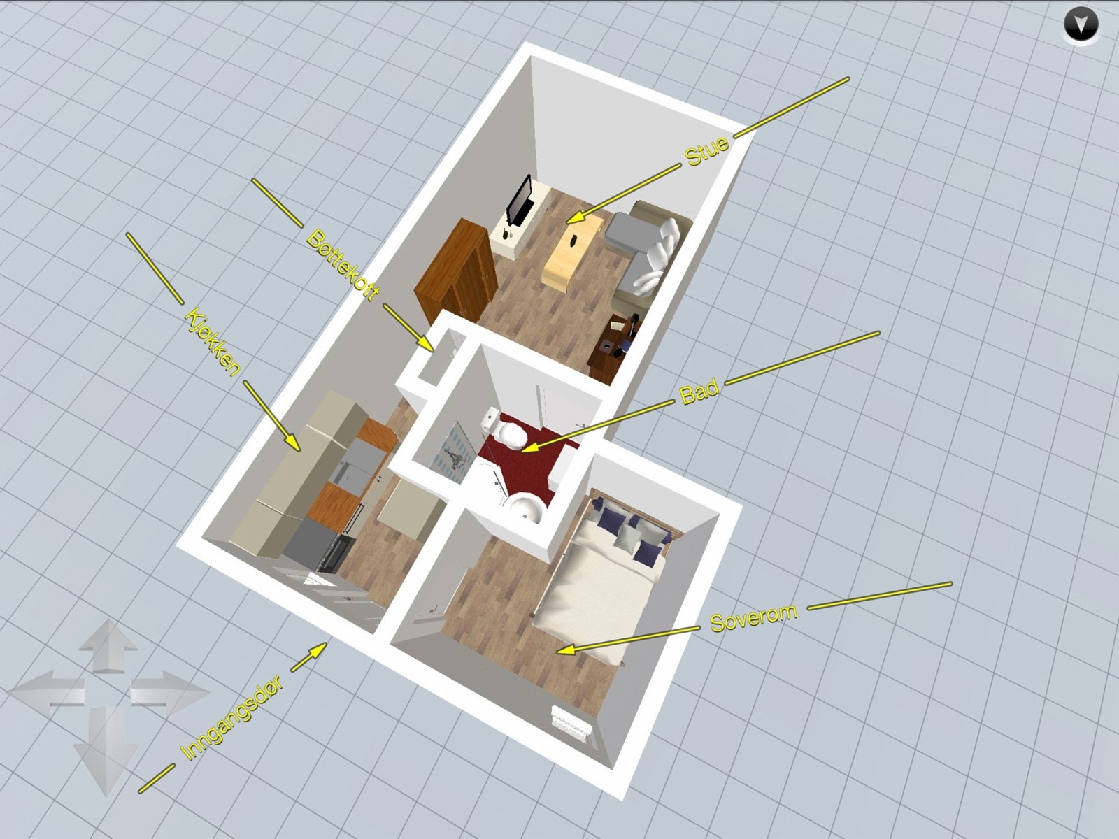 Animasjons oversikt over leilighet Galleribilde