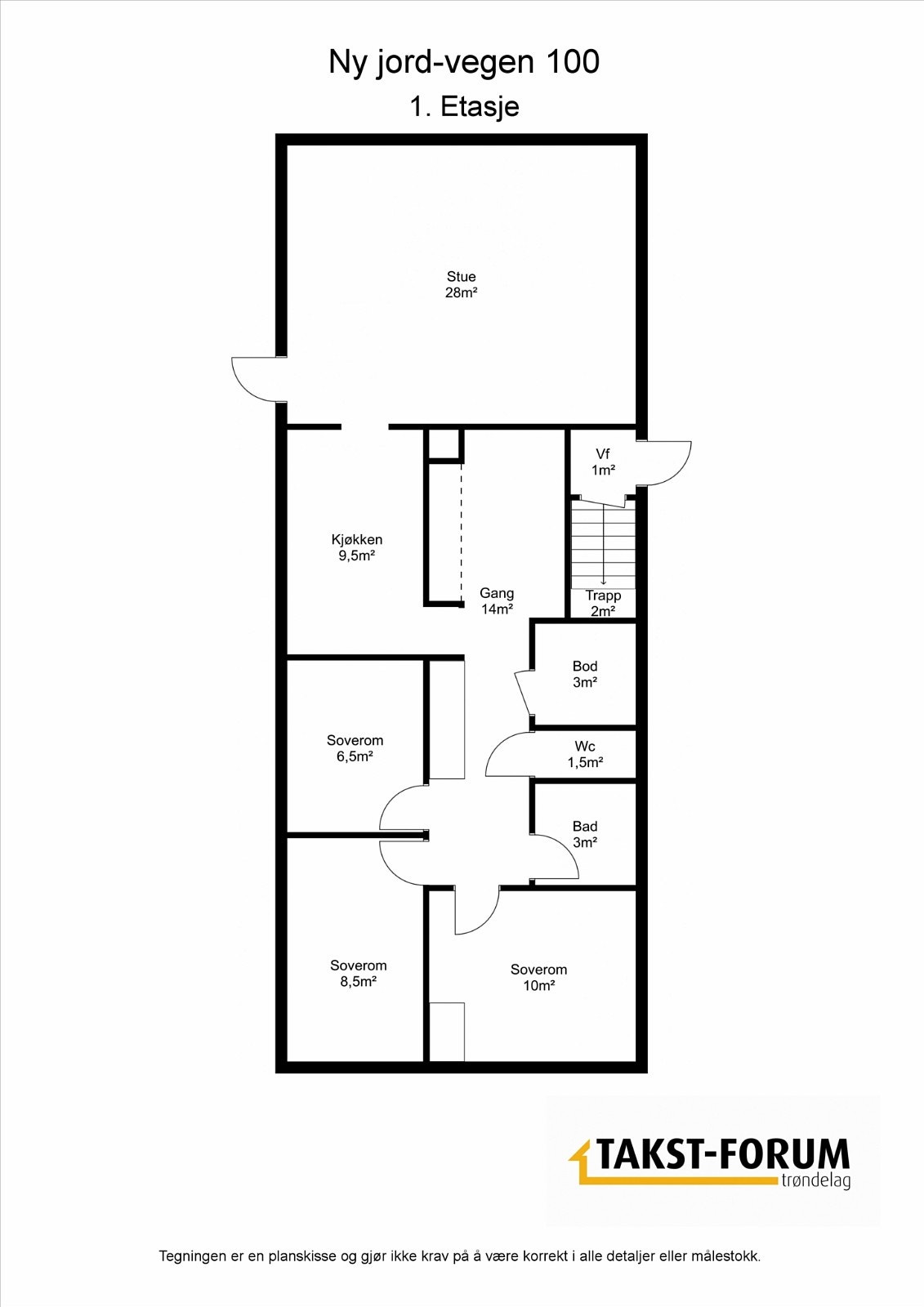 Planskisse 1. etg. Galleribilde