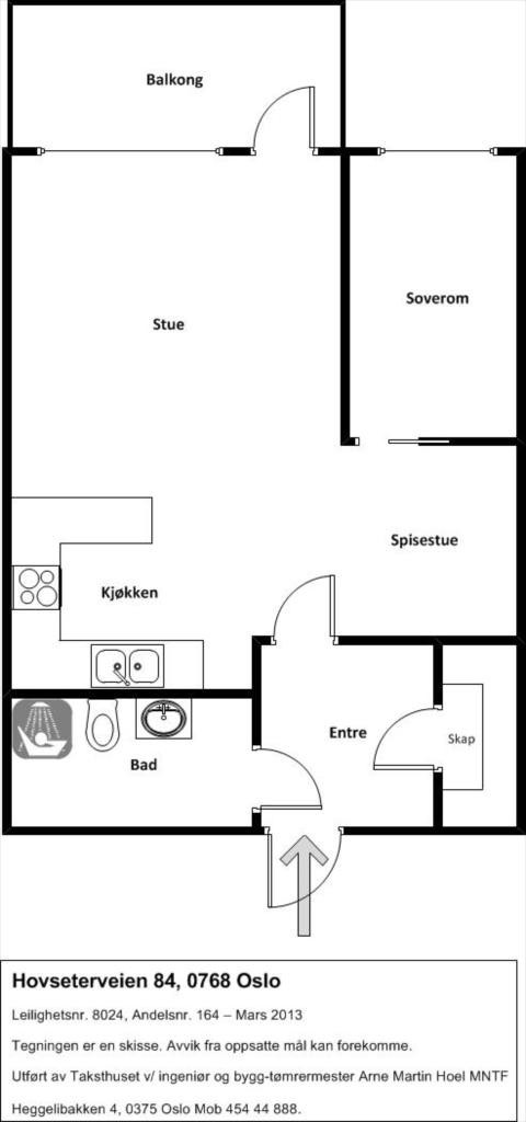 Planskisse Hovseterveien 84 Arne Martin Galleribilde