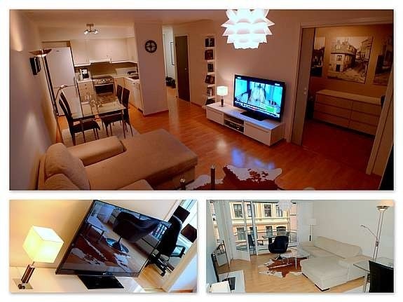 50-tommers HD-TV fra LG følger med i leieprisen. Med dimmbare lyskilder har man mange muligheter til stemningsbelysning kveldstid. Galleribilde