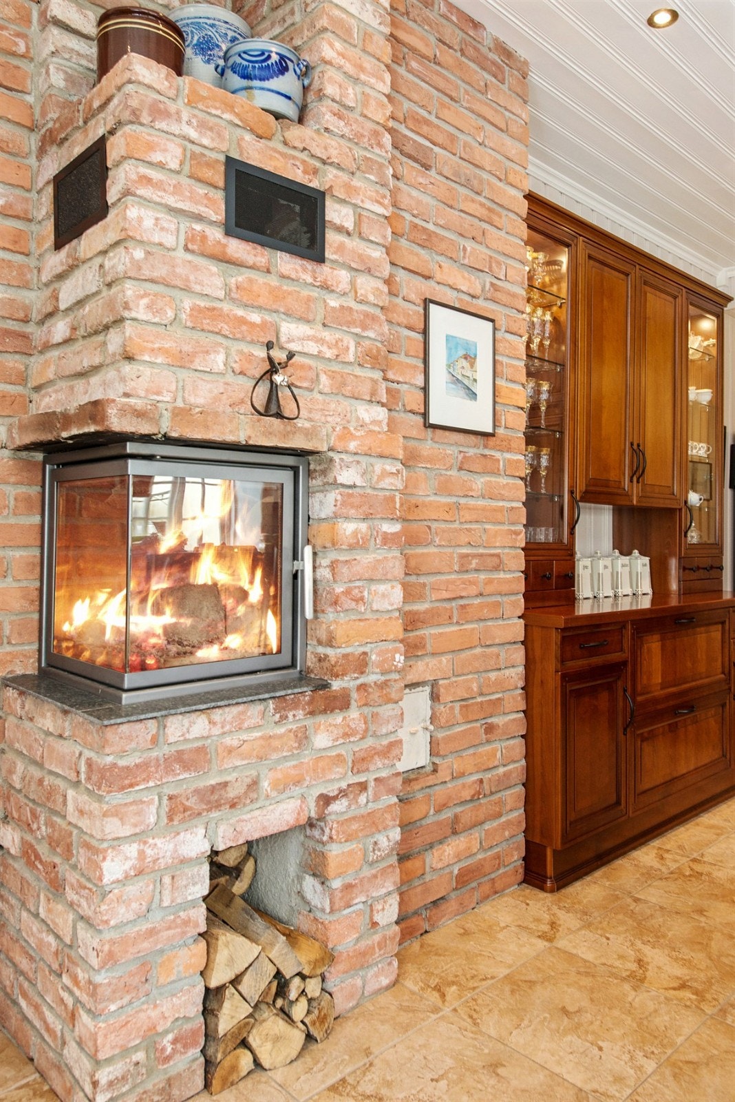 Kjøkken med peis Galleribilde