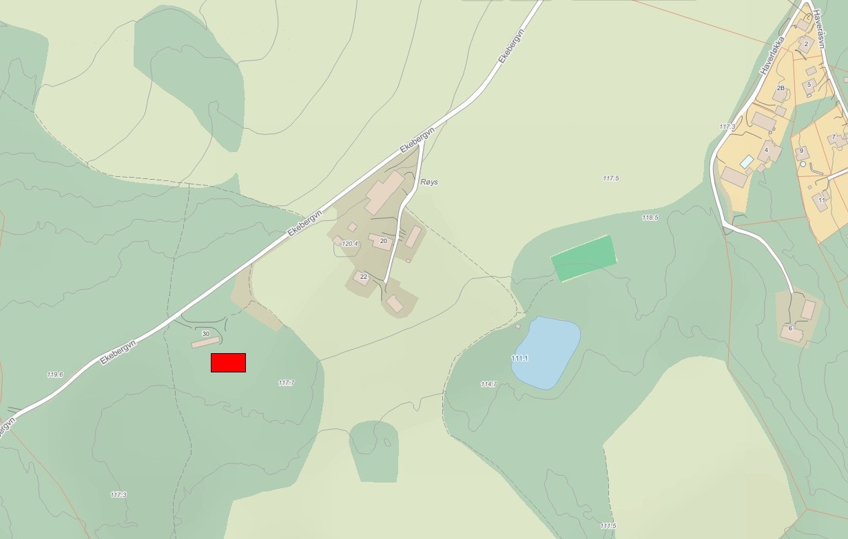 Improvisert kart som viser plasseringen til lageret. Galleribilde