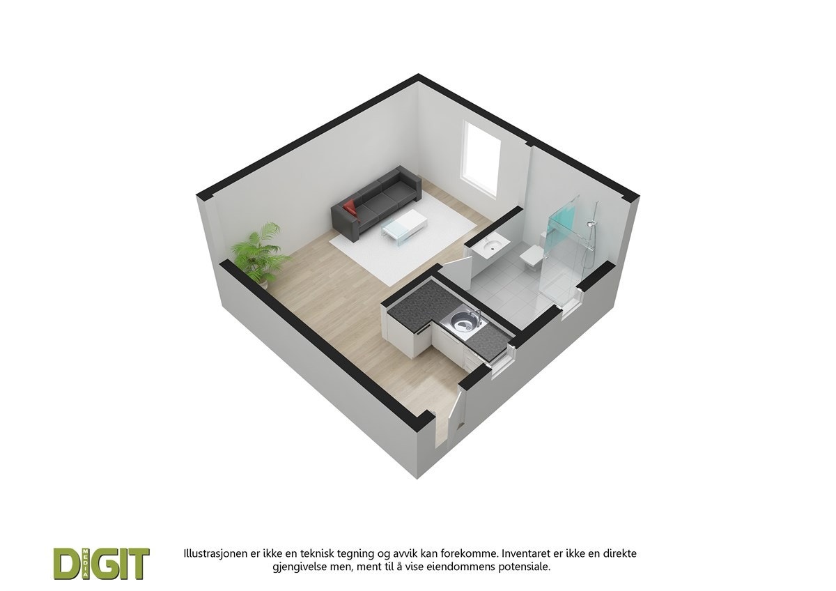 Plantegning praktikantdel Galleribilde