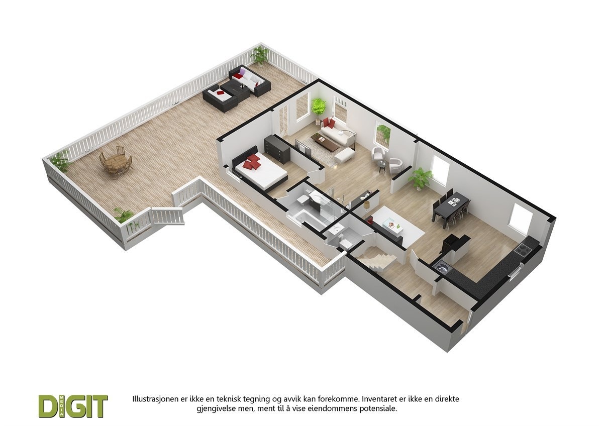 Plantegning 1 etg Galleribilde