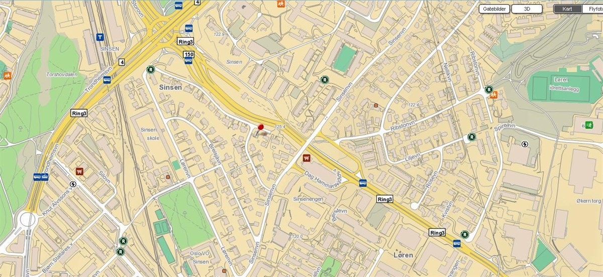 Kart over området. Galleribilde