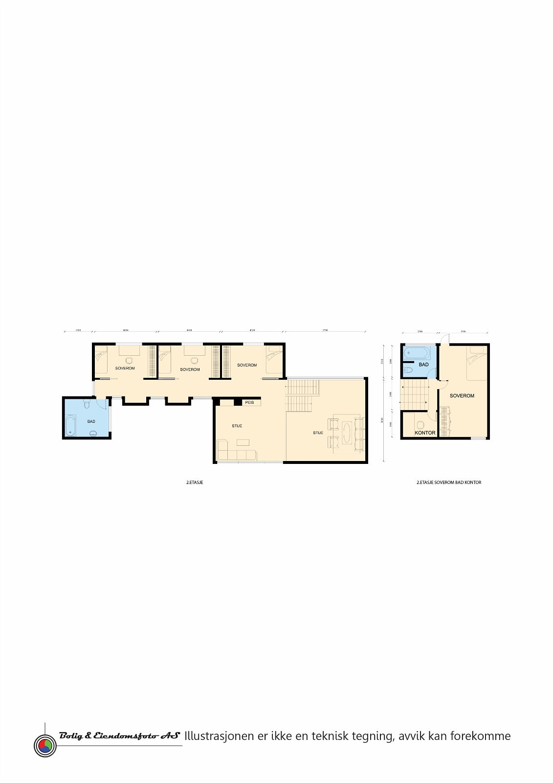 Planskisse 2.etasje 2D Galleribilde