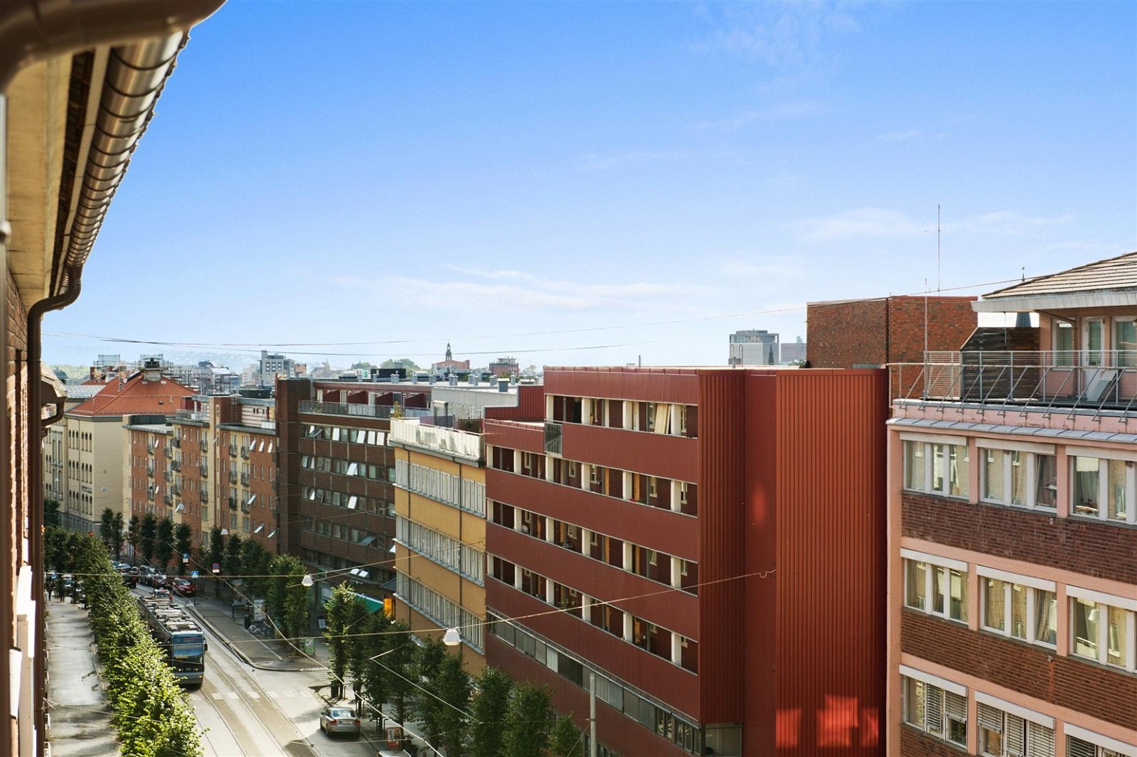 Utsikten mot sentrum fra balkongen. Galleribilde