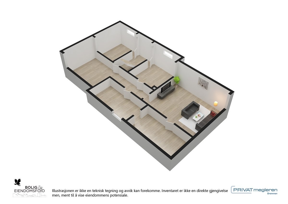 Plantegning underetasje 3D Galleribilde