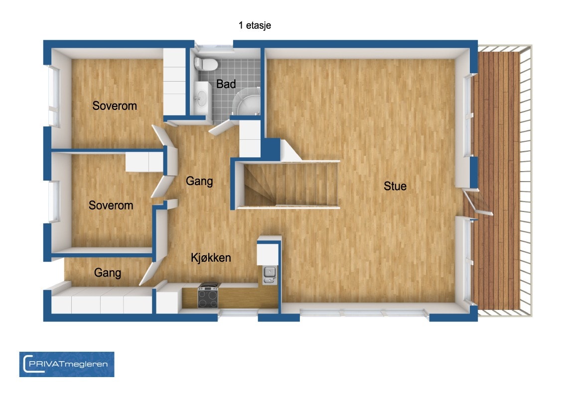 Trapp er fjernet men kan gjeninnsettes. Galleribilde