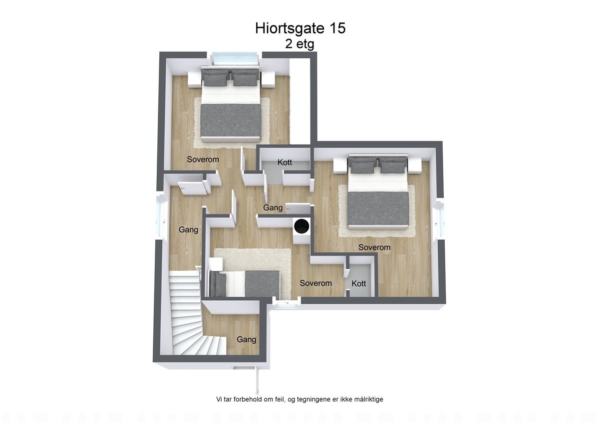 3 D plantegning 2 etasje Galleribilde