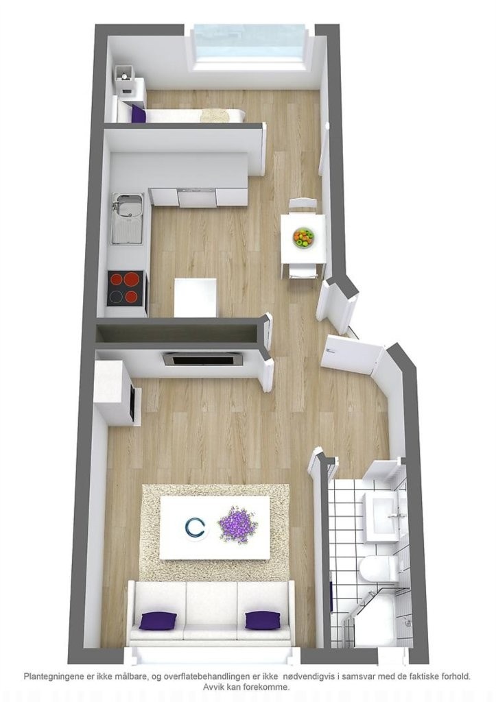 3D-skisse av leiligheten Galleribilde