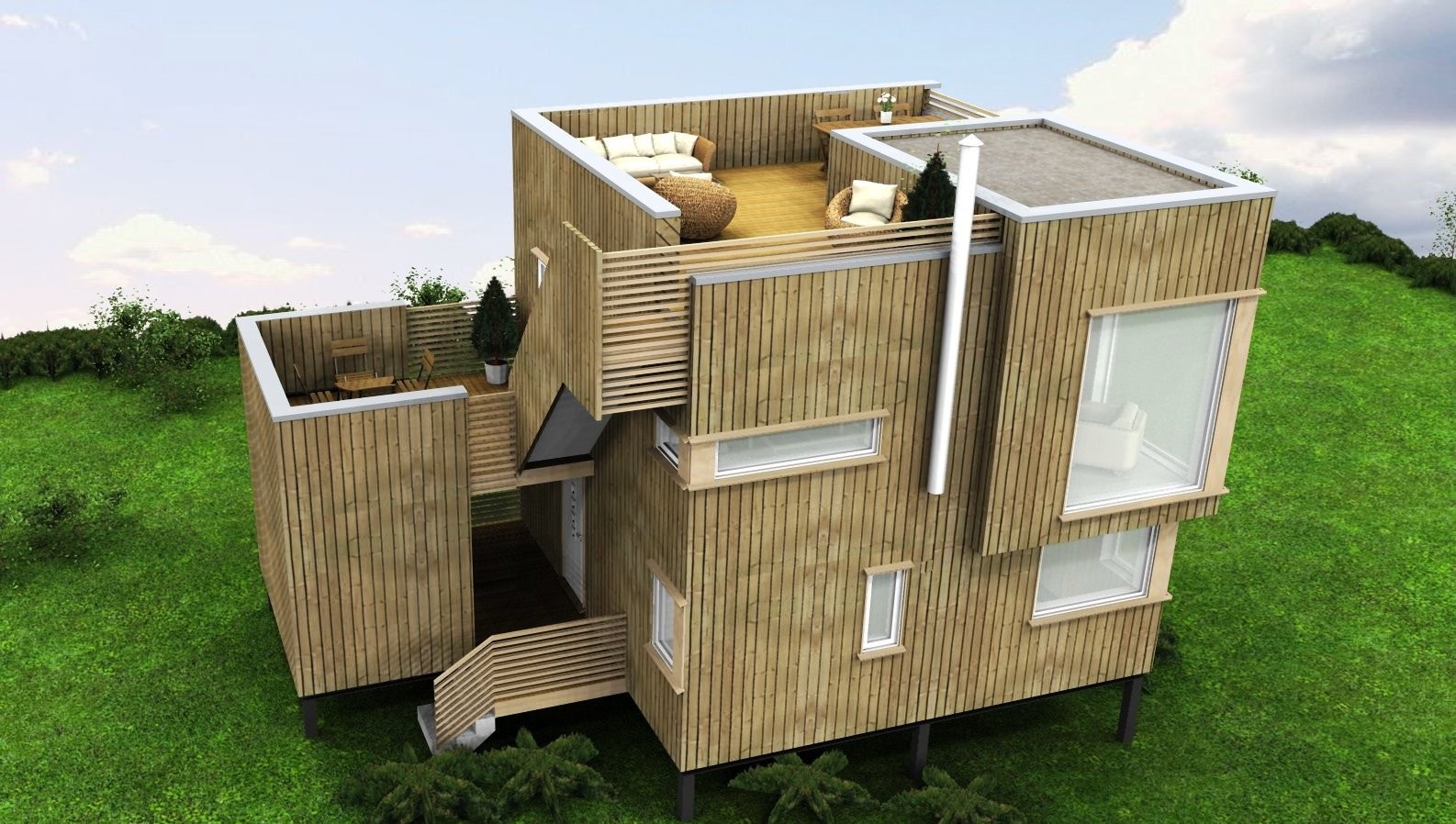 Kan det bli bedre? Eksempel - Troll med takterrasse. (plantegninger finner du ved å klikke hurtiglink til høyre for bilder i annonse) Galleribilde