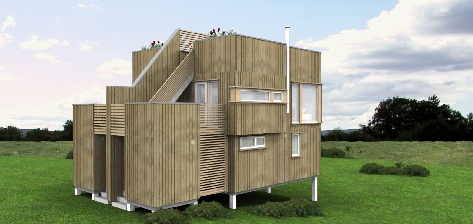 Eksempel - Troll med takterrasse vertikaldelt. (plantegninger finner du ved å klikke hurtiglink til høyre for bilder i annonse) Galleribilde