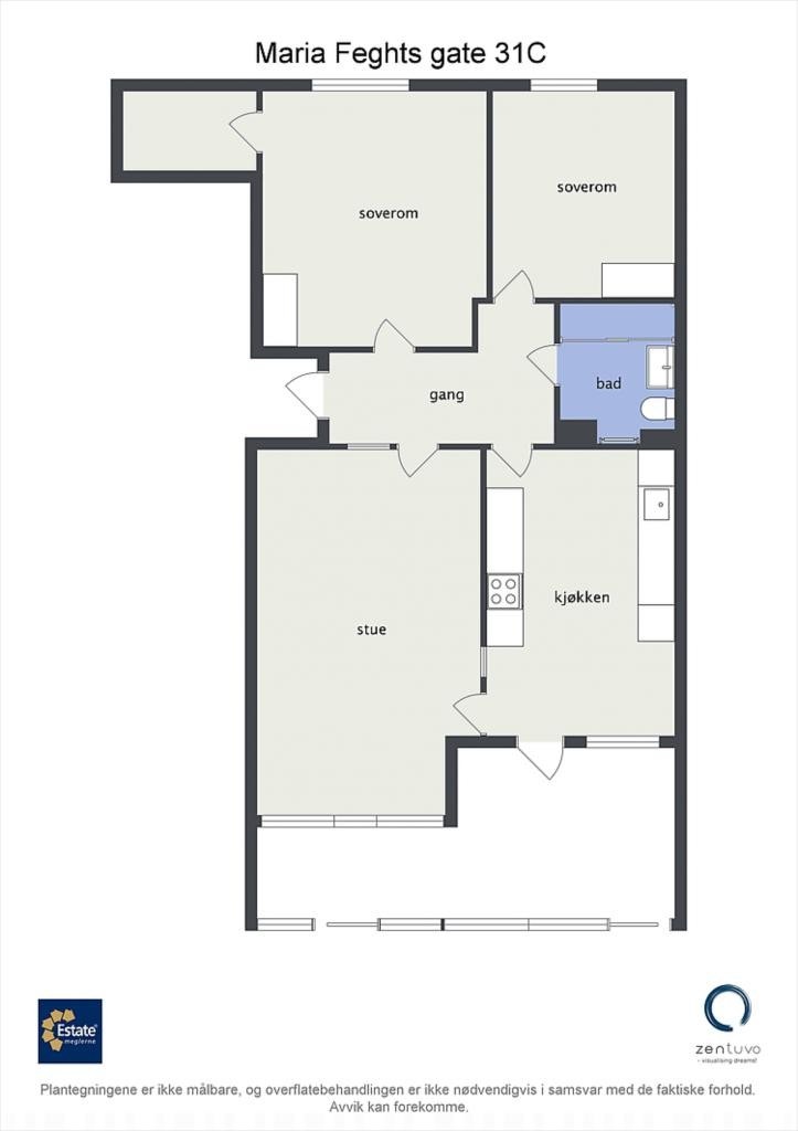 Floorplan letterhead - Maria Feghts gate 31C - Maria Feghts gate 31C - 2D Floor Plan Galleribilde