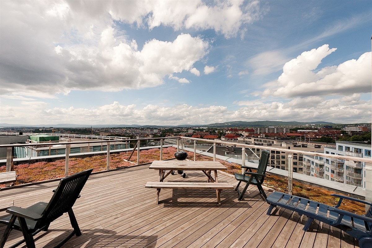 Hasleveien 15, felles takterrasse Galleribilde