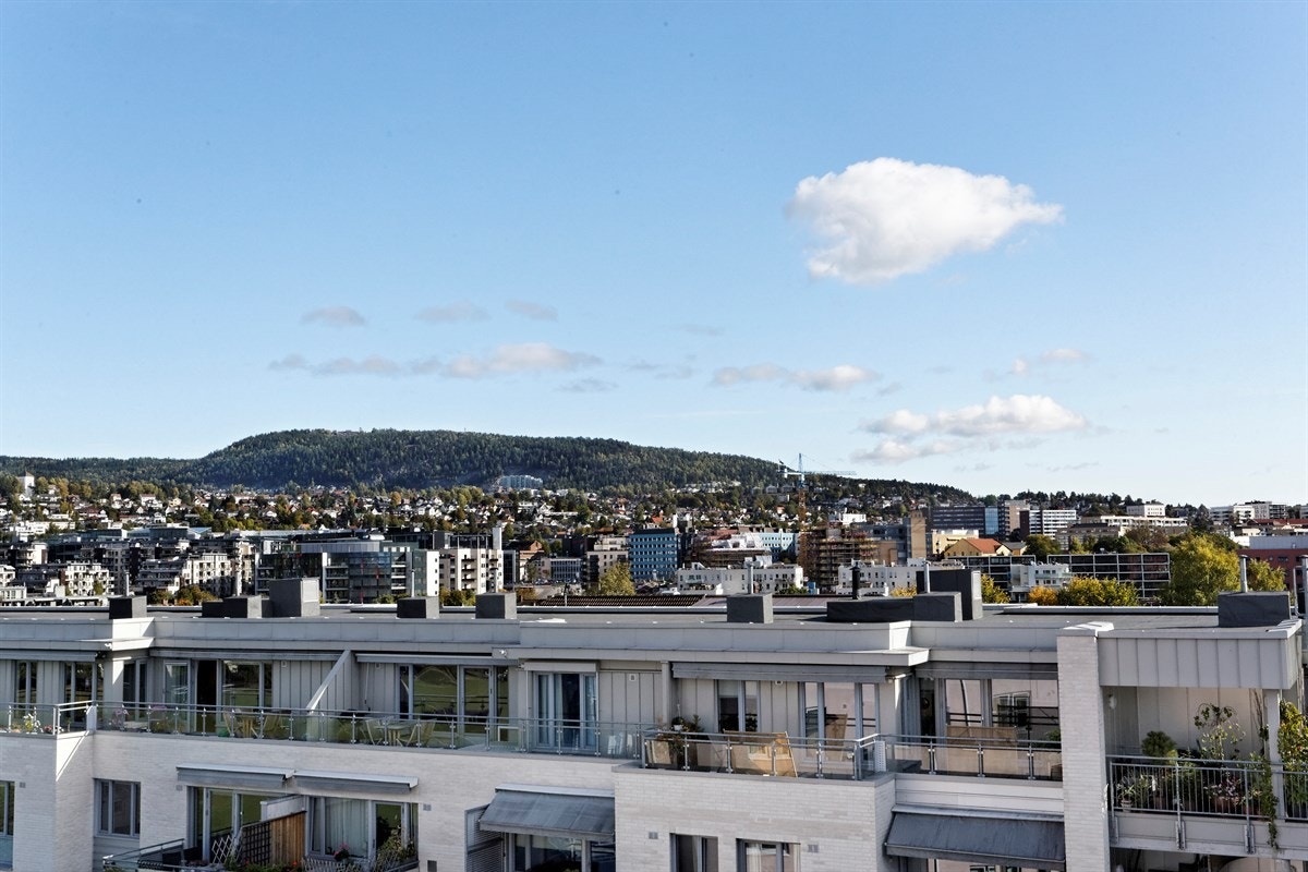 Utsikt fra takterrasse mot Grefsenkollen Galleribilde