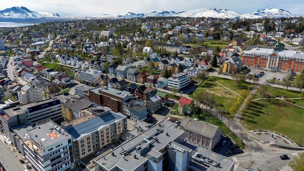 Dronefoto, tatt fra nord-øst Galleribilde