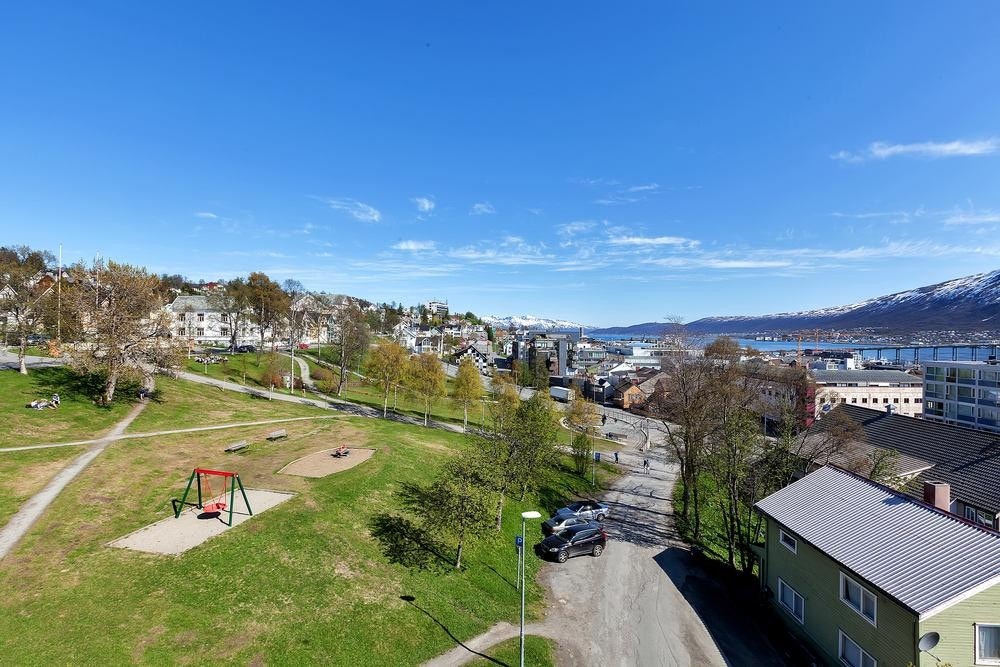 Kongsparken er et populært rekreasjonsområde hvor mange soler seg og tar barna sine for lek. Galleribilde
