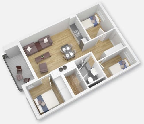 Rom løsning - 3 soverom Galleribilde