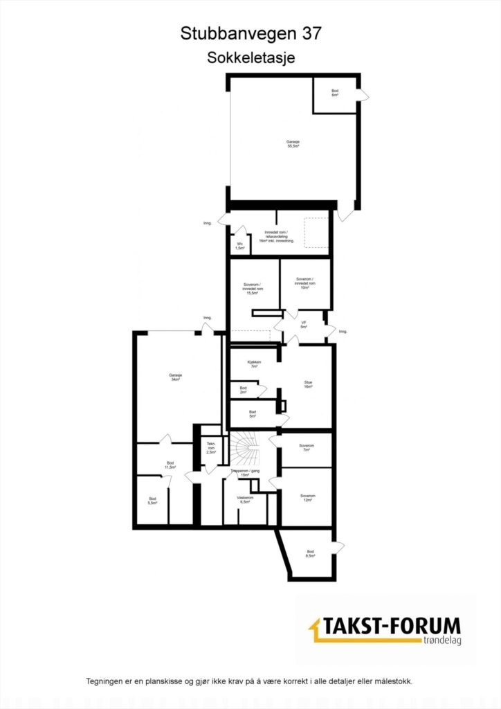 Planskisse sokkeletasje Galleribilde