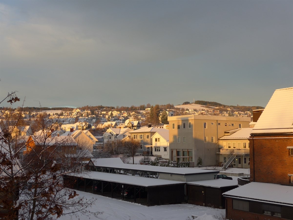 Fin utsikt mot Bergstoppen. Kort veg til sentrum og dagligvare. Galleribilde
