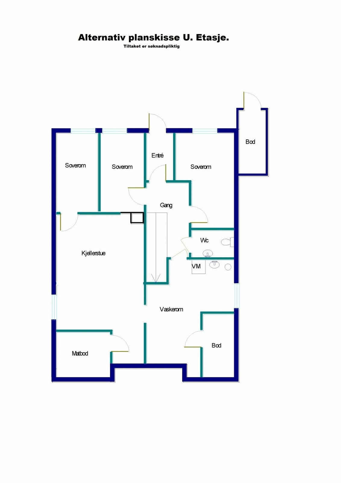 Alternativ planskisse U. Etg Galleribilde
