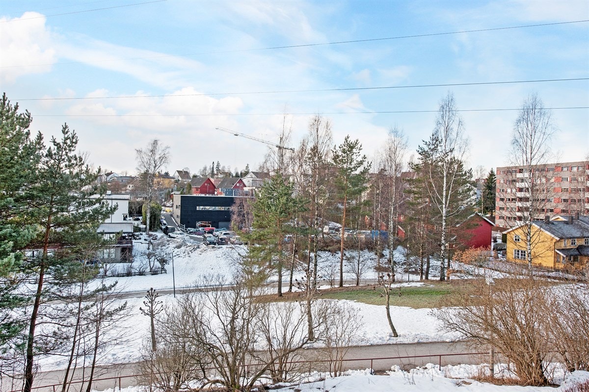 Fritt utsyn mot Mærradalen og sydvest. Flotte turveier og preparerte løyper vinterstid rett nedenfor leiligheten. Galleribilde