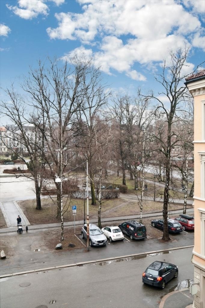 Utsikt mot Birkelunden, sett fra stue Galleribilde