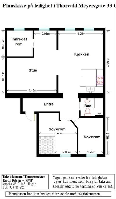 Planskisse for Thorvald Meyers gate 33C (Joachim Schala - 920 82 252) Galleribilde