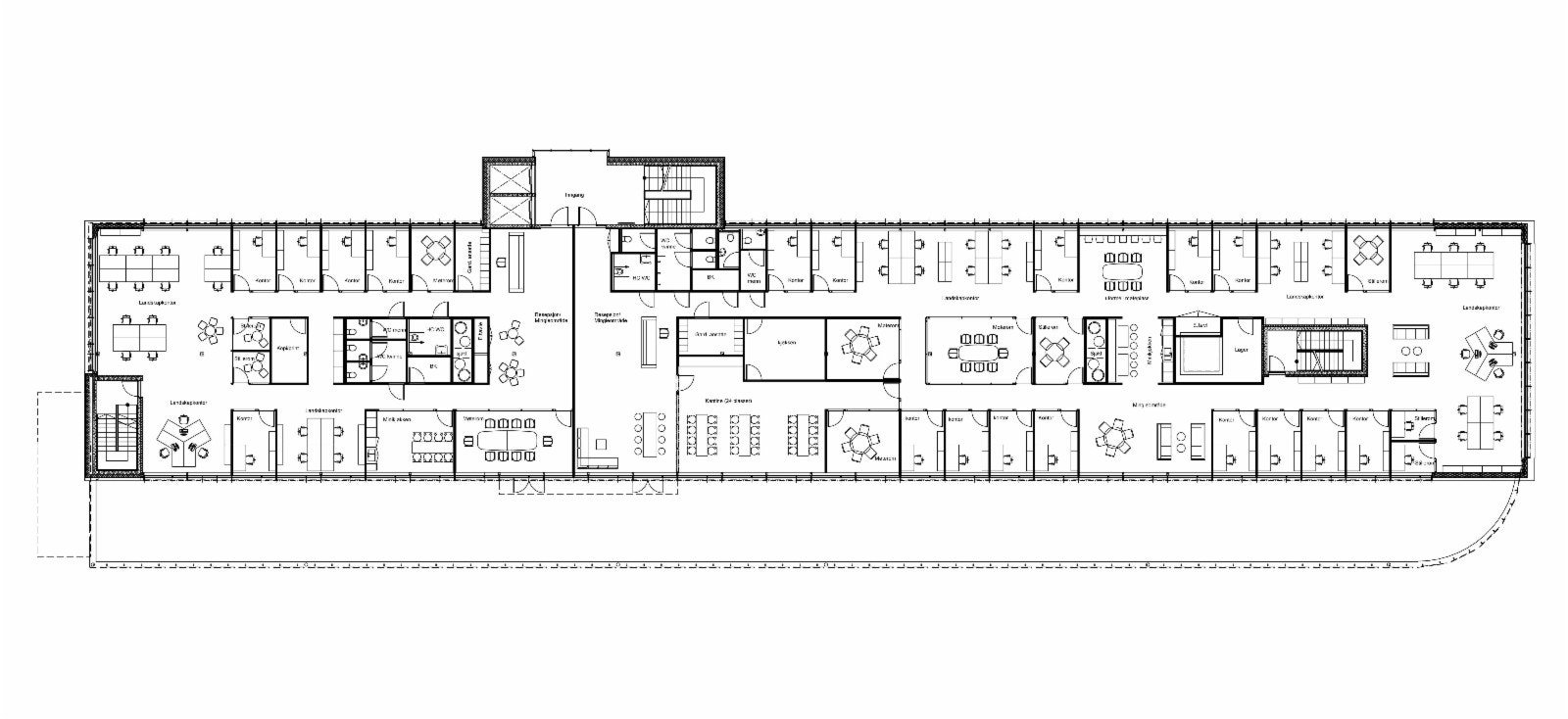 Forslag til mulig planløsning for 7. etasje Galleribilde