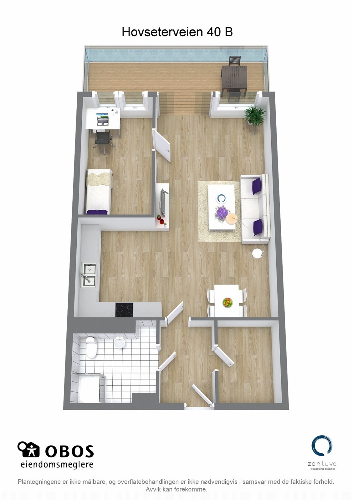Floorplan letterhead - Hovseterveien 40 B - Hovseterveien 40 B - 3D Floor Plan Galleribilde